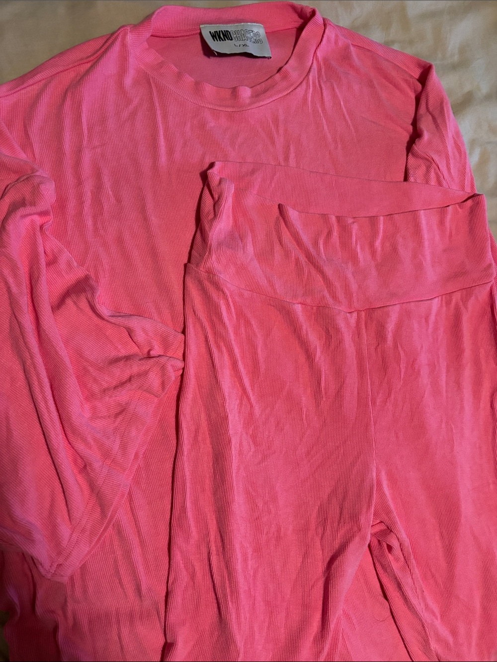 Chaser Neon Pink Long Sleeve Top & Shorts Set